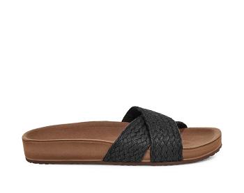 Sanuk She Cruzy Jute Vegan Slide Women's Sandals Black | Canada 93BEX